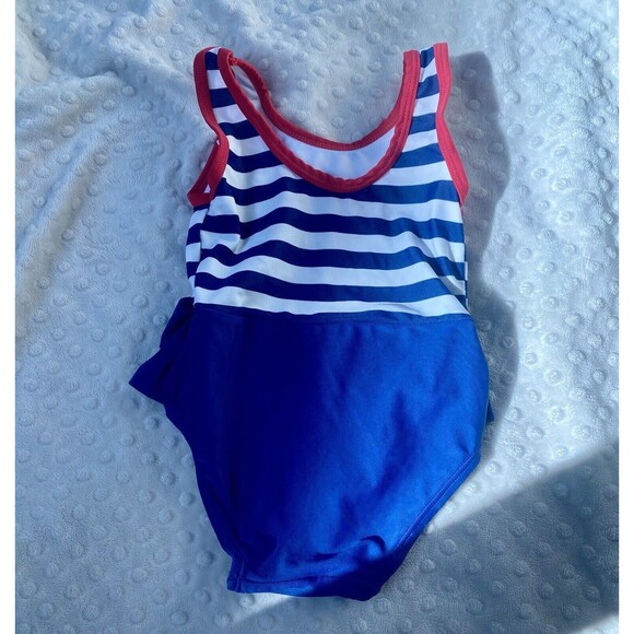 Hello Kitty Fourth of July Swim Suit 18-24 Months Blue Red White One Piece - Picture 2 of 5